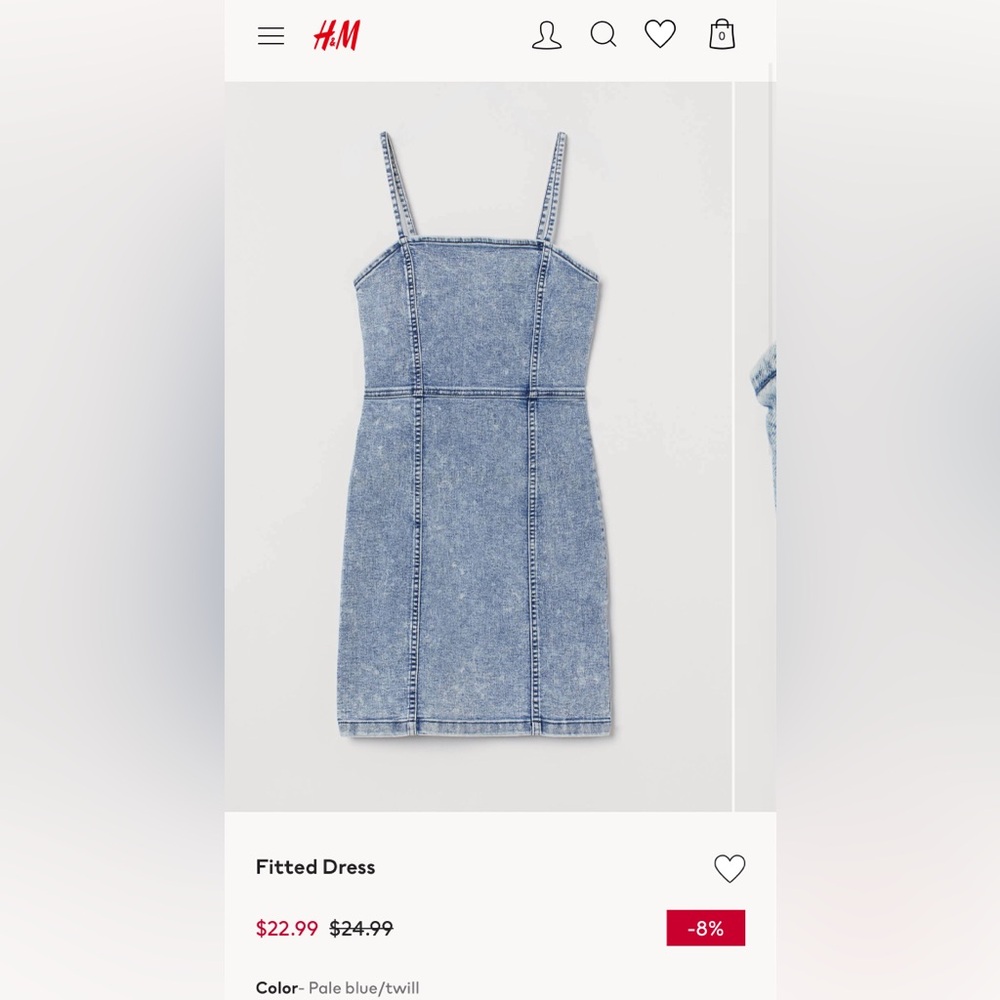 Fitted dress denim H&M size 4